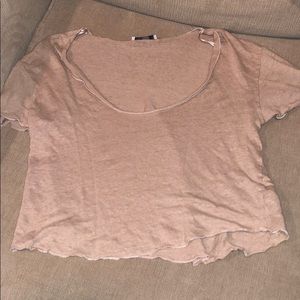 ZARA beige/taupe T-shirt